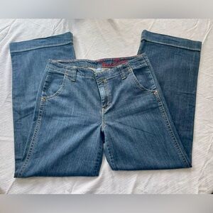 Nautica Wide Leg Women’s Jeans Denim with Cuff Size 12 Darker Wash